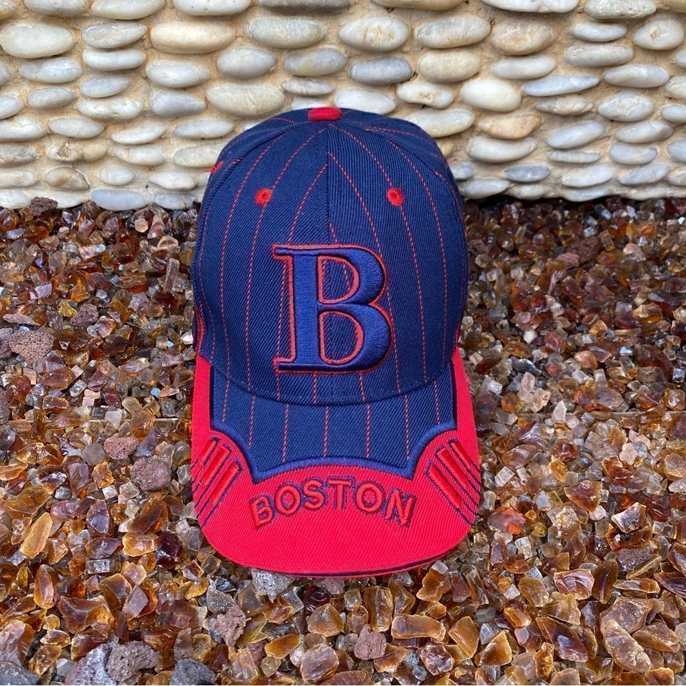 Boston Red Sox Blue & Red Adjustable Baseball Cap. EUC! One Size Fits Most